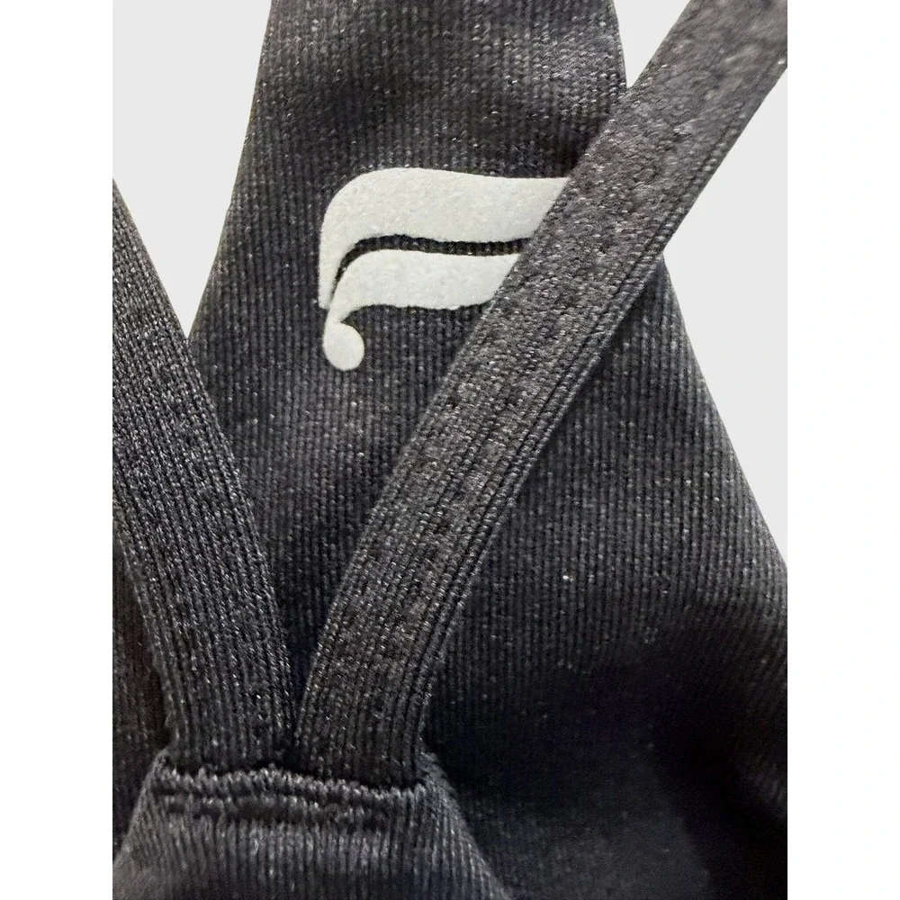 Fabletics Black Strappy Back Sports Athletic Bra Size Large